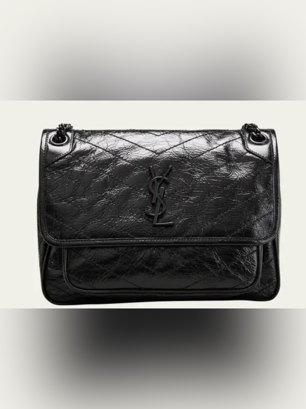 Saint Laurent Black Leather YSL Bag
